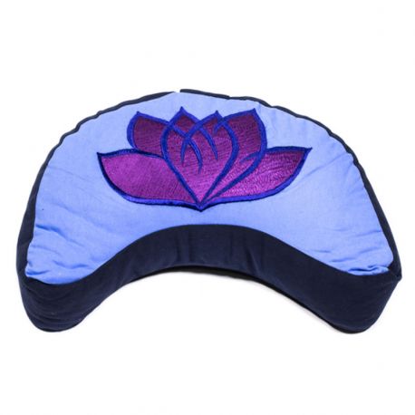 Cuscino meditazione mezzaluna loto azzurro/viola