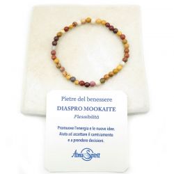 Braccialetto elastico con pietre del benessere (Diaspro mookaite)