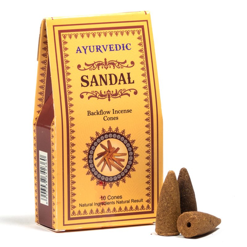 Bastoncini di incenso di alta qualità, in legno di sandalo, tradizionali,  in India di produzione equa, 8 pezzi da 45 minuti per Ayurveda e meditazione